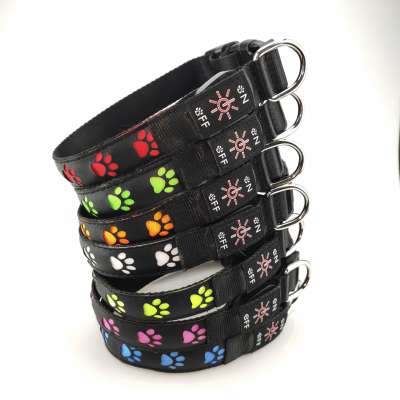 LED dog collar  Lights Dog Pets Collars Adjustable Polyester Glow In Night Pet Dog Cat Puppy Safe Luminous Flashing Necklace