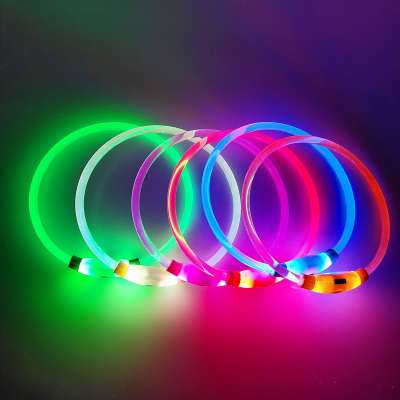 collar dog led Safety Accesorios LED Nylon USB Rechargeable Flashing pet supplies led dog collar leashes